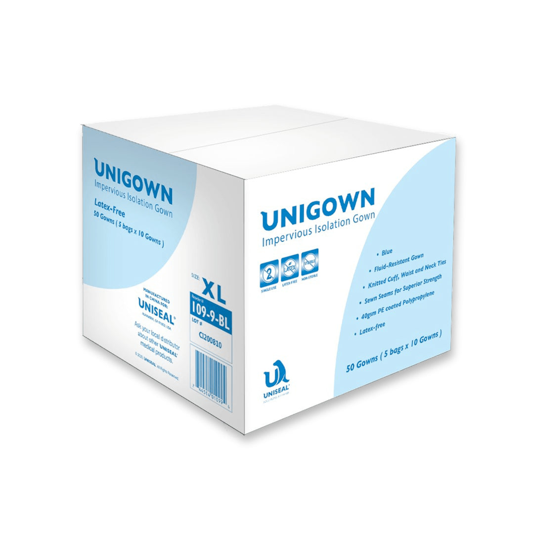 Unigown Blue Impervious Isolation Gown